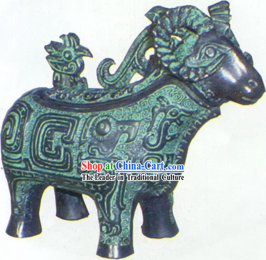 Chinese Imitation Antiques-Four-sheeped Square Zun