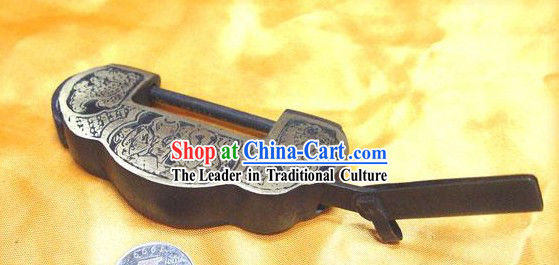 Chinese Palace Style Classic Small Yuan Bao Archaized Copper Lock