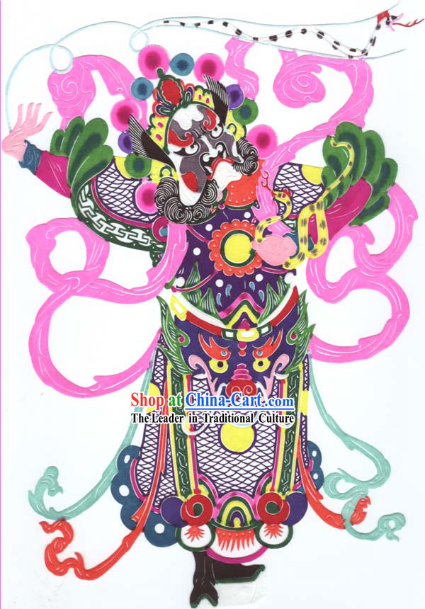 Chinese Classic Hand Made Papercut-One of the Four Heaven Kings 3