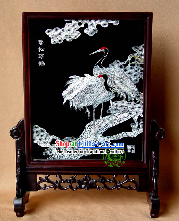 Yang Zhou Lacquer Craft-Longevity Cranes