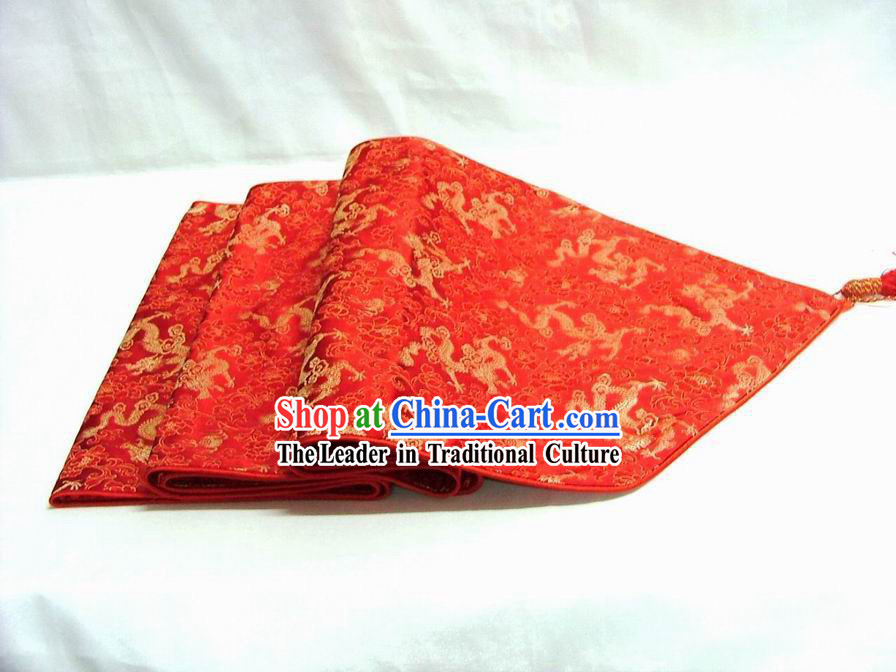 Chinese Classic Red Dragon Table Banner