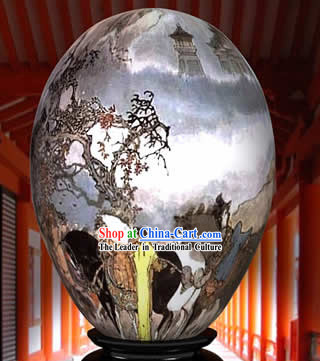 Chinese Wonder Hand Painted Colorful Egg-Inside The Mountain Painting