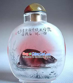 Snuff Bottles With Inside Painting Chinese Zodiac Series-Rat