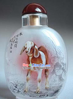 Snuff Bottles With Inside Painting Chinese Zodiac Series-Goat