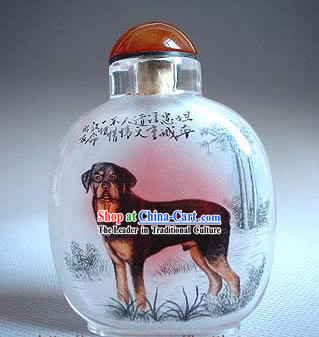 Snuff Bottles With Inside Painting Chinese Zodiac Series-Dog
