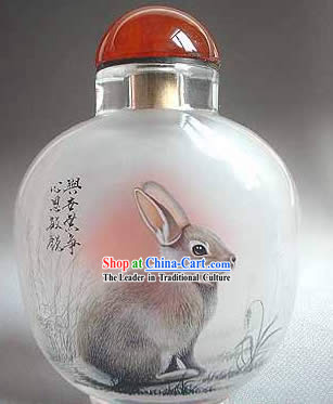 Snuff Bottles With Inside Painting Chinese Zodiac Series-Rabbit1