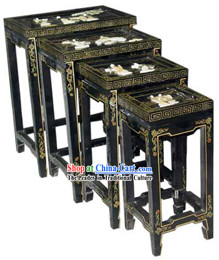 Chinese Classic Lacquer Ware-Square Tea Table