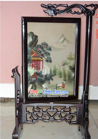 Chinese Classic Double-Sided Embroidery Handicraft-Ancient Landscape