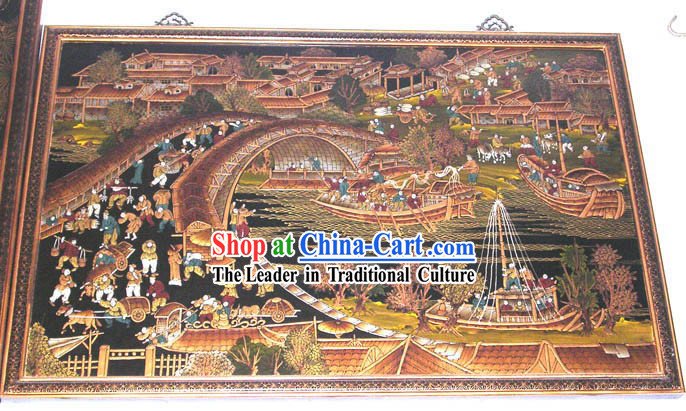 Chinese Classic Wood Works-Qing Ming Shang He Tu