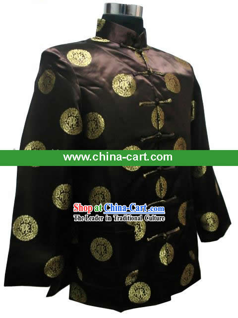 Chinese Classical Coffee Blouse for Man