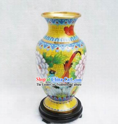 Chinese Cloisonne Goldfish Bowl-Bird King