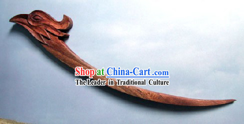 Hand Carved Chinese Traditional Walnut Hair Pin _Hairpin_-Phoenix