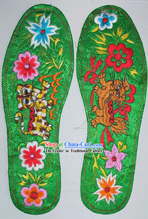 Chinese Hand Embroidery Insole-Dragon and Phoenix Love 2