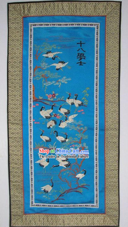 Chinese Embroidery Handicraft-Eighteen Cranes