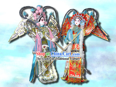 Handmade Peking Silk Figurine Doll - Opera Heroes