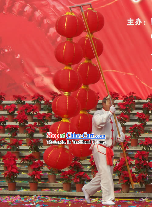 Happy Festival Celebration 12 Lucky Red Lanterns Set
