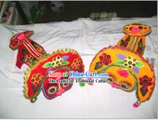 Chinese Hand Embroidered and Made Lucky Lion Pillow _Pair_