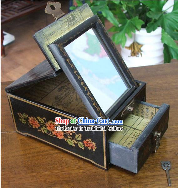 Archaize Chinese Colored Drawing Making Up Black Casket