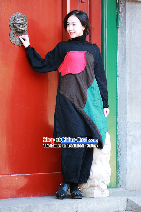 Chinese Classical Handmade Folk Cotton Blouse for Women