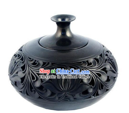 Chinese Traditional Longshan Black Pottery - Scaldino