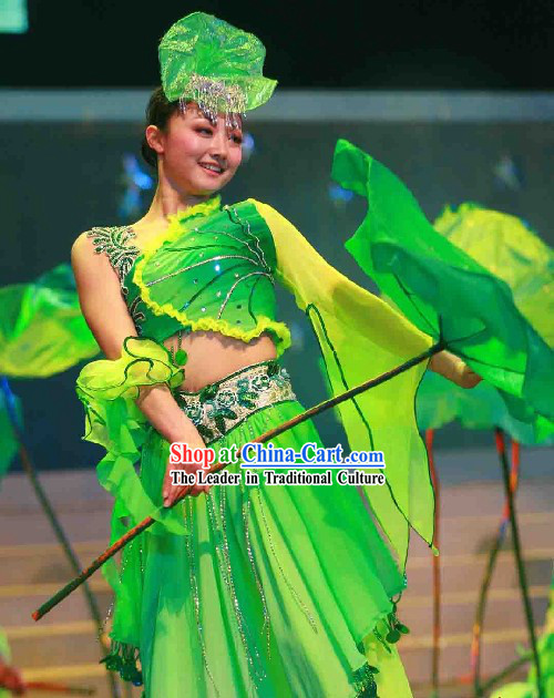 Traditional Chinese Lotus Dance Costume Complete Set
