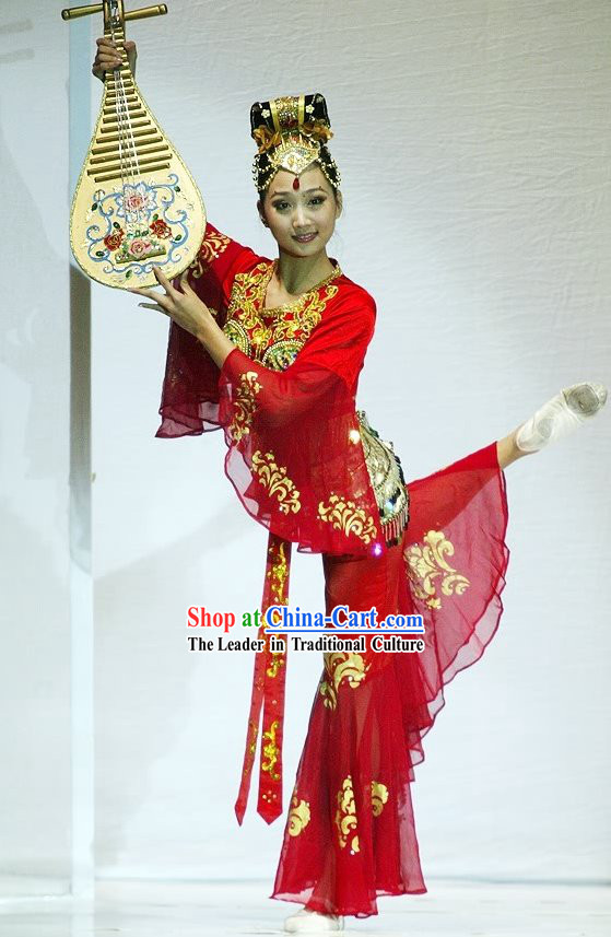 Chinese Classic Tang Dynasty Ancient Palace Dance Costumes Complete Set for Women