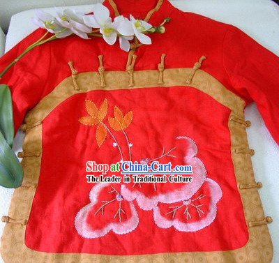 Supreme Chinese Happy New Year Hands Embroidered Mandarin Button Warm Jacket
