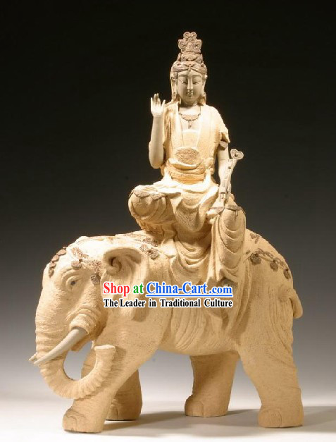 Chinese Classic Shiwan Ceramics Statue Arts Collection - Kwan Yin Riding Elephant
