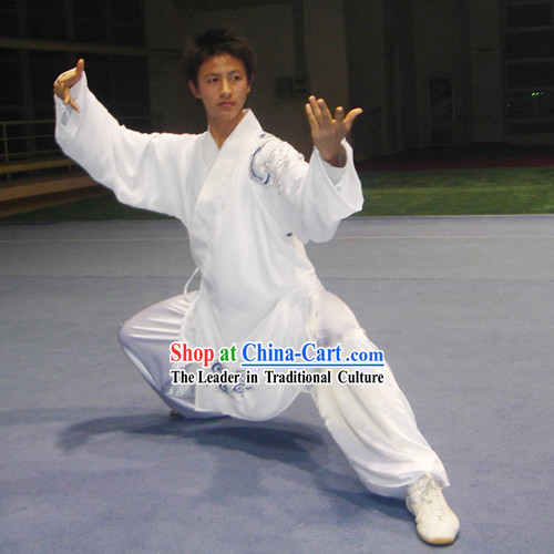 Chinese Traditional Tai Chi Kung Fu Embroidery Cloud Performance Uniform Set for Men