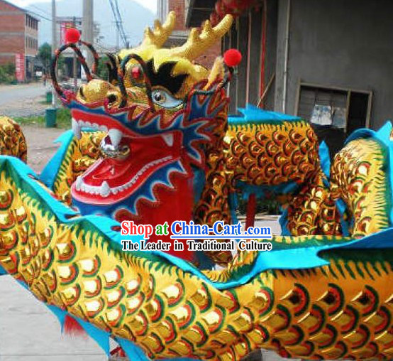 Professional Performance Golden Armor Flame Dragon Dance Costumes Complete Set
