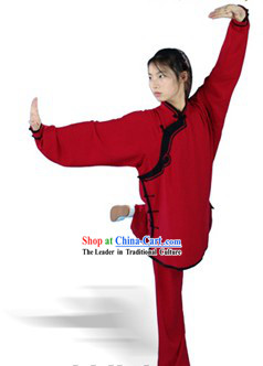 Chinese Traditional Silk and Cotton Kung Fu Uniform for Women with Lute Button