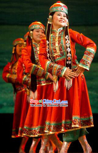 Traditional Mongolian Dance Costume Complete Set