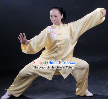 Chinese Classic Embroidered Lotus Women Tai Chi Uniform
