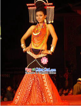 Chinese Minority Dance Costume Complete Set