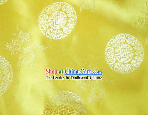 Chinese Gold Dragon Brocade Fabric