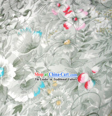 Chinese Traditional Floral Pure Silk Fabric