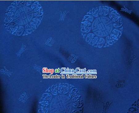 Chinese Fu Character Silk Fabric