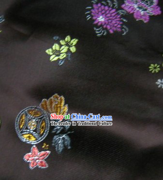 Traditional Coffee Colour Brocade Coin Fabric