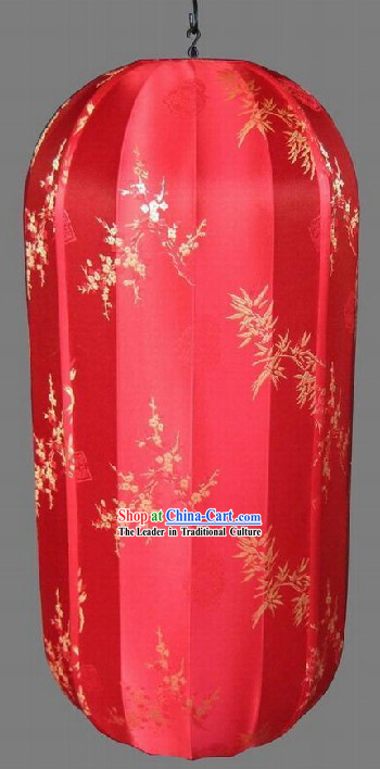 Chinese Electrical String Red Lanterns _ Silk Brocade Lanterns