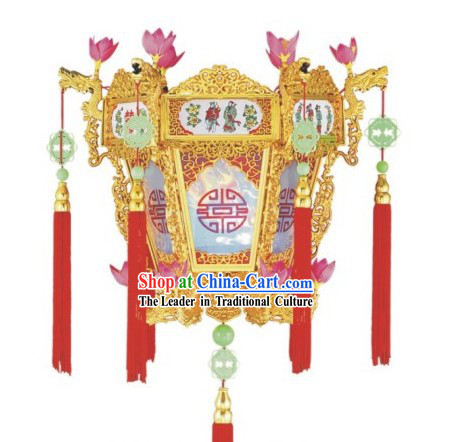 Chinese New Year Golden Flower Basket Wall Lantern
