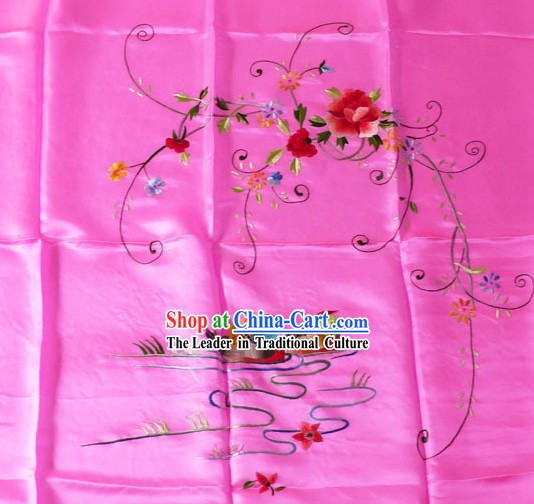 Chinese Hand Embroidery Silk Bedcover - Mandarin Ducks