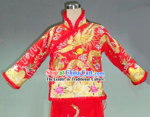 Chinese Classical Lucky Red Handmade Wedding Dress for Women