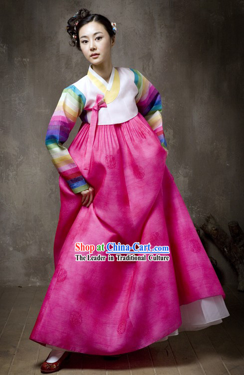 Supreme Korean Traditional Wedding Dress and Hanbok Complete Set for Women