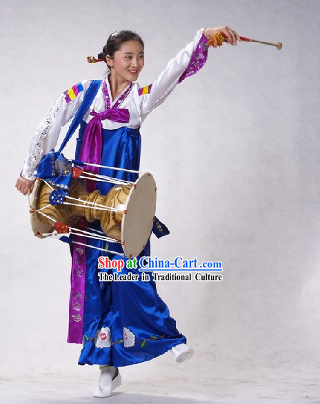 Traditional Korean Drum Dance Costumes Set