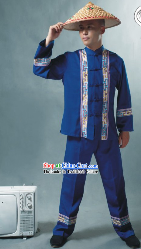 Chinese Soil Family Costume and Hat Complete Set _ Tu Minority