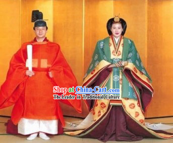 Japanese Emperor and Empress Traditional Costume Two Sets