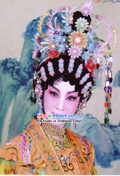 Chinese Opera Yang Yuhuan Wig and Hair Accessories Set