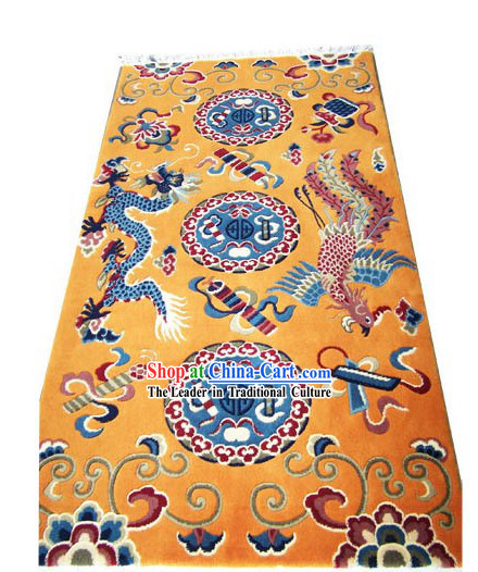 Chinese Palace Dragon Phoenix Wool Carpet