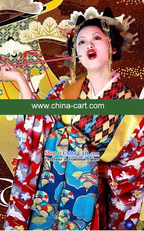 Traditional Japanese Geisha Costume Complete Set