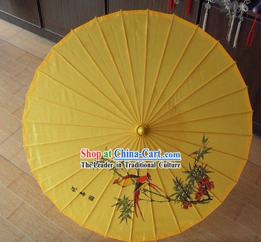 Chinese Flower and Bird Silk Dance Umbrella